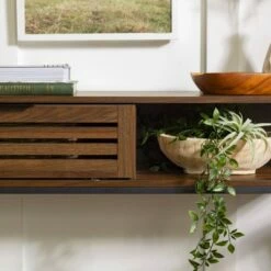 Visconti Boho Slat Door Entry Table - Saracina Home Dark Walnut -Console Tables Sales unnamed file 754