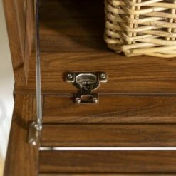 Visconti Boho Slat Door Entry Table - Saracina Home Dark Walnut -Console Tables Sales unnamed file 755