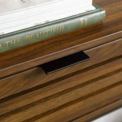 Visconti Boho Slat Door Entry Table - Saracina Home Dark Walnut -Console Tables Sales unnamed file 756