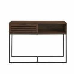 Visconti Boho Slat Door Entry Table - Saracina Home Dark Walnut -Console Tables Sales unnamed file 762