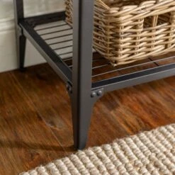 Benny Urban Industrial Angle Iron Entryway Table - Saracina Home Dark Walnut -Console Tables Sales unnamed file 779