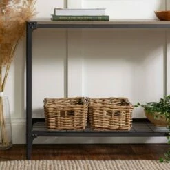 Benny Urban Industrial Angle Iron Entryway Table - Saracina Home Dark Walnut -Console Tables Sales unnamed file 780