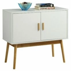 Oslo Storage Console White/Woodgrain - Breighton Home