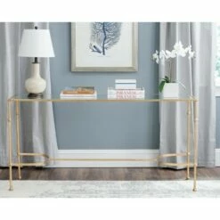 Lucille Console Table - Gold/Glass - Safavieh