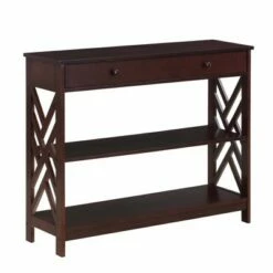 Titan 1 Drawer Console Table with Shelves - Breighton Home Black -Console Tables Sales unnamed file 846