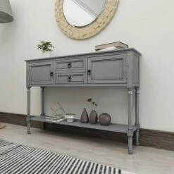 Olivia & May Traditional Wood Console Table Gray - Olivia & May -Console Tables Sales unnamed file 865