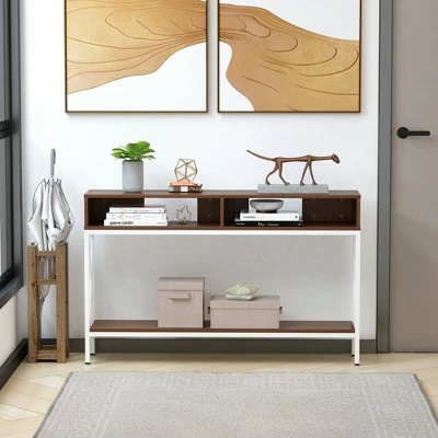 HOMCOM Industrial Style Entryway Console Table Desk with Shelf Living Room Bedroom 10 HOMCOM Industrial Style Entryway Console Table Desk with Shelf Living Room Bedroom - Image 8