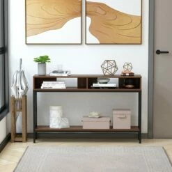 HOMCOM Industrial Style Entryway Console Table Desk with Shelf Living Room Bedroom 19 HOMCOM Industrial Style Entryway Console Table Desk with Shelf Living Room Bedroom -Console Tables Sales unnamed file 879
