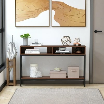 HOMCOM Industrial Style Entryway Console Table Desk with Shelf Living Room Bedroom 11 HOMCOM Industrial Style Entryway Console Table Desk with Shelf Living Room Bedroom - Image 9