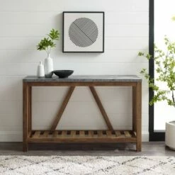 Taylen A Frame Farmhouse Entryway Console Table - Saracina Home Dark Walnut/white Oak -Console Tables Sales unnamed file 88