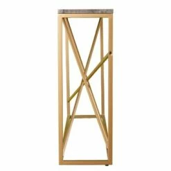 Arendale Faux Marble Skinny Console Table Gray/Gold - Aiden Lane