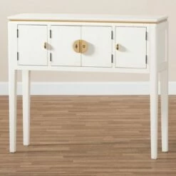 Aiko Wood Console Table White - Baxton Studio -Console Tables Sales unnamed file 942