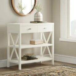 Owings Console Table with 2 Shelf and Drawers - Threshold™ Rustic