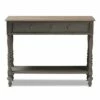 Noemie Country Cottage Farmhouse Finished 2 Drawer Console Table Brown - Baxton Studio -Console Tables Sales unnamed file 975