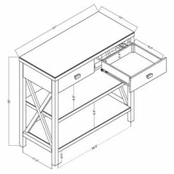 Owings Console Table with 2 Shelf and Drawers - Threshold Rustic -Console Tables Sales unnamed file 98