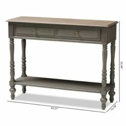 Noemie Country Cottage Farmhouse Finished 2 Drawer Console Table Brown - Baxton Studio -Console Tables Sales unnamed file 983